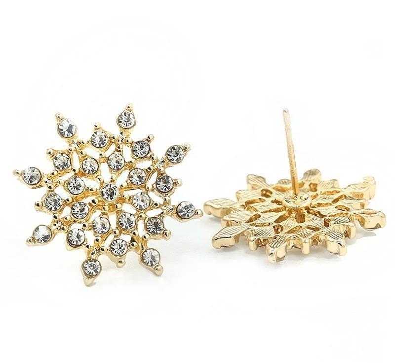 Snowflake Crystal Stud Earrings