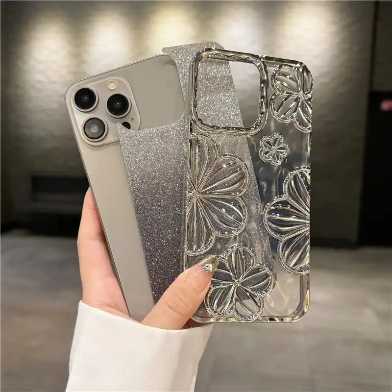  Flower Bling Shimmer Glitter Case –