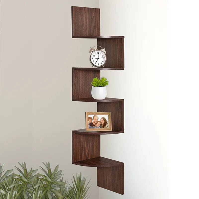 Bedroom Corner Storage Shelf & Wall Mounted Book Display