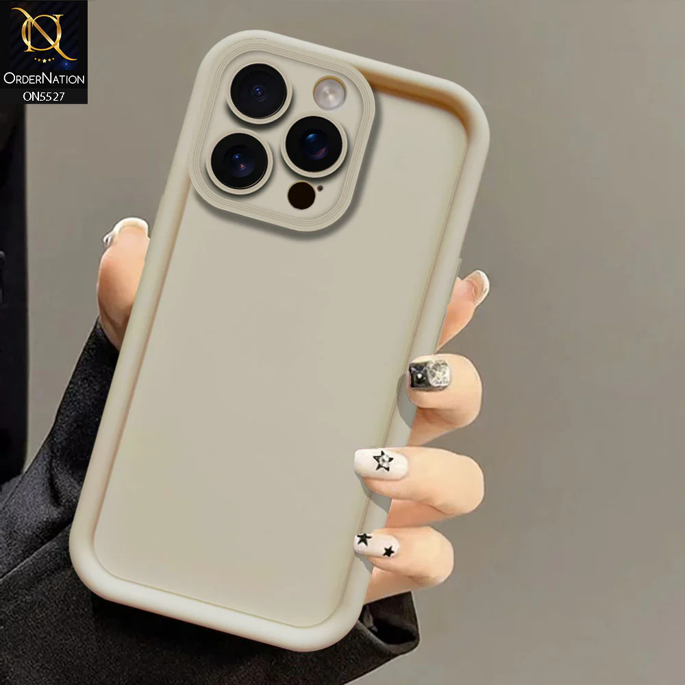iPhone Cover - Off White -Soft Silicone Case With Round Bumper Matte TPU Shockproof Cover