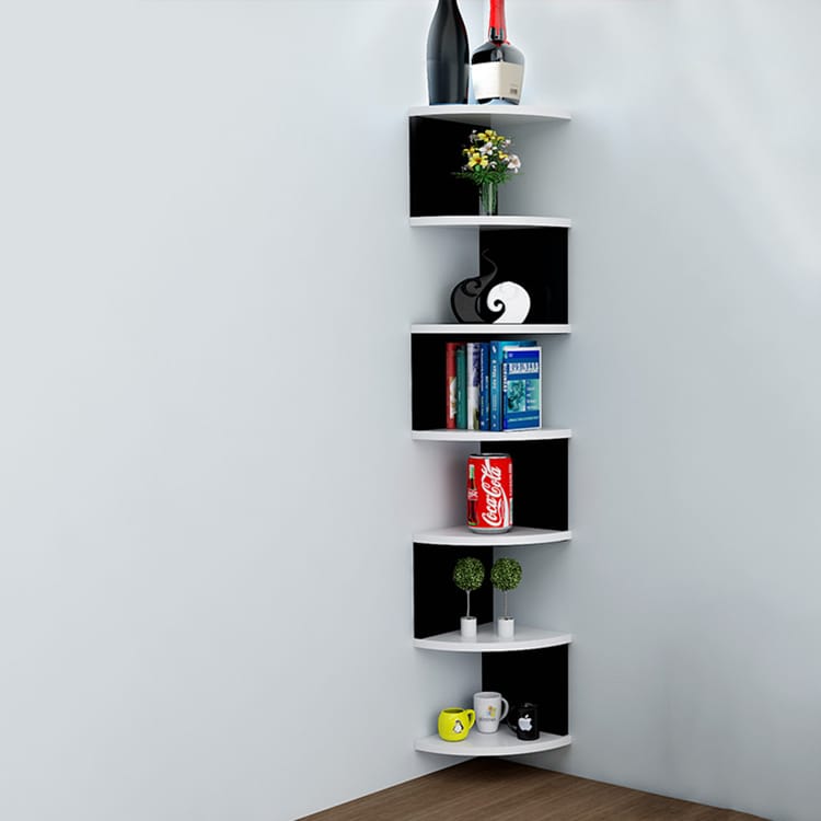 Bedroom Corner Storage Shelf & Wall Mounted Book Display