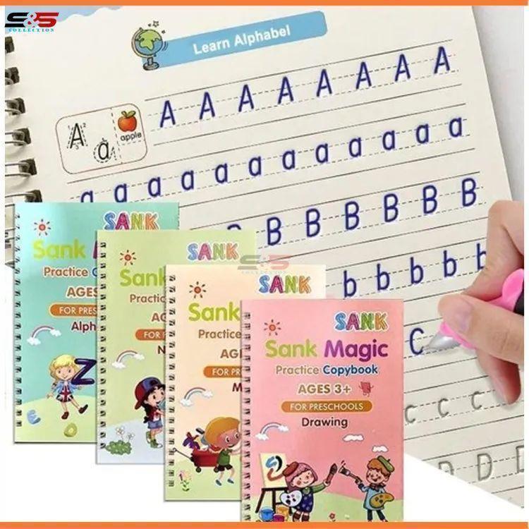 4 Pcs Magic Learning Book Set for Boys and Girls - Multicolor Paper Fun