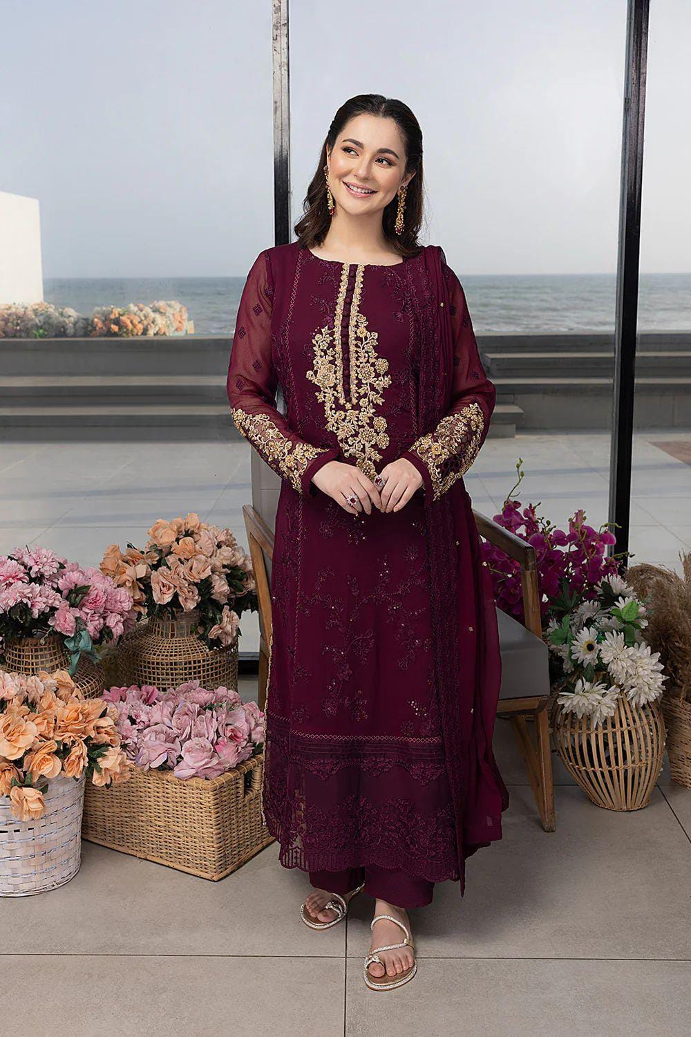 Embroidered chiffon 3pc