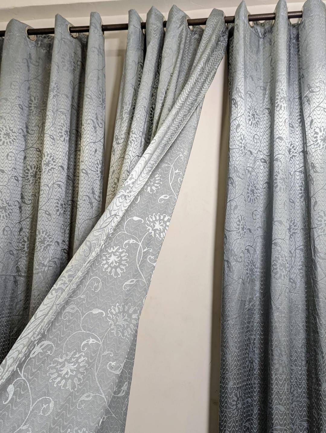 1 Pc Jacquard Sparkles Textured Indoor Home Curtains