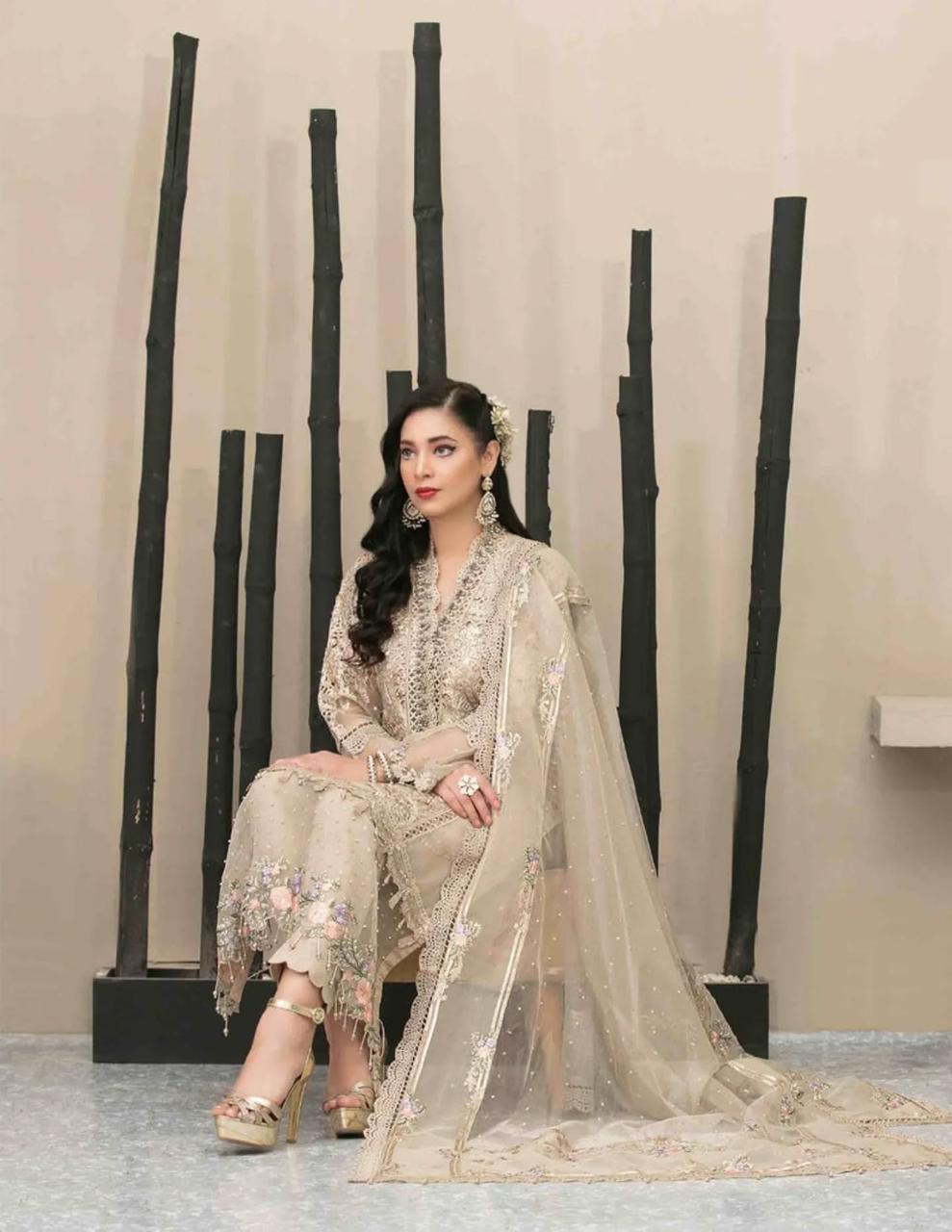ORGANZA Suit With SATIN SILK Trouser
