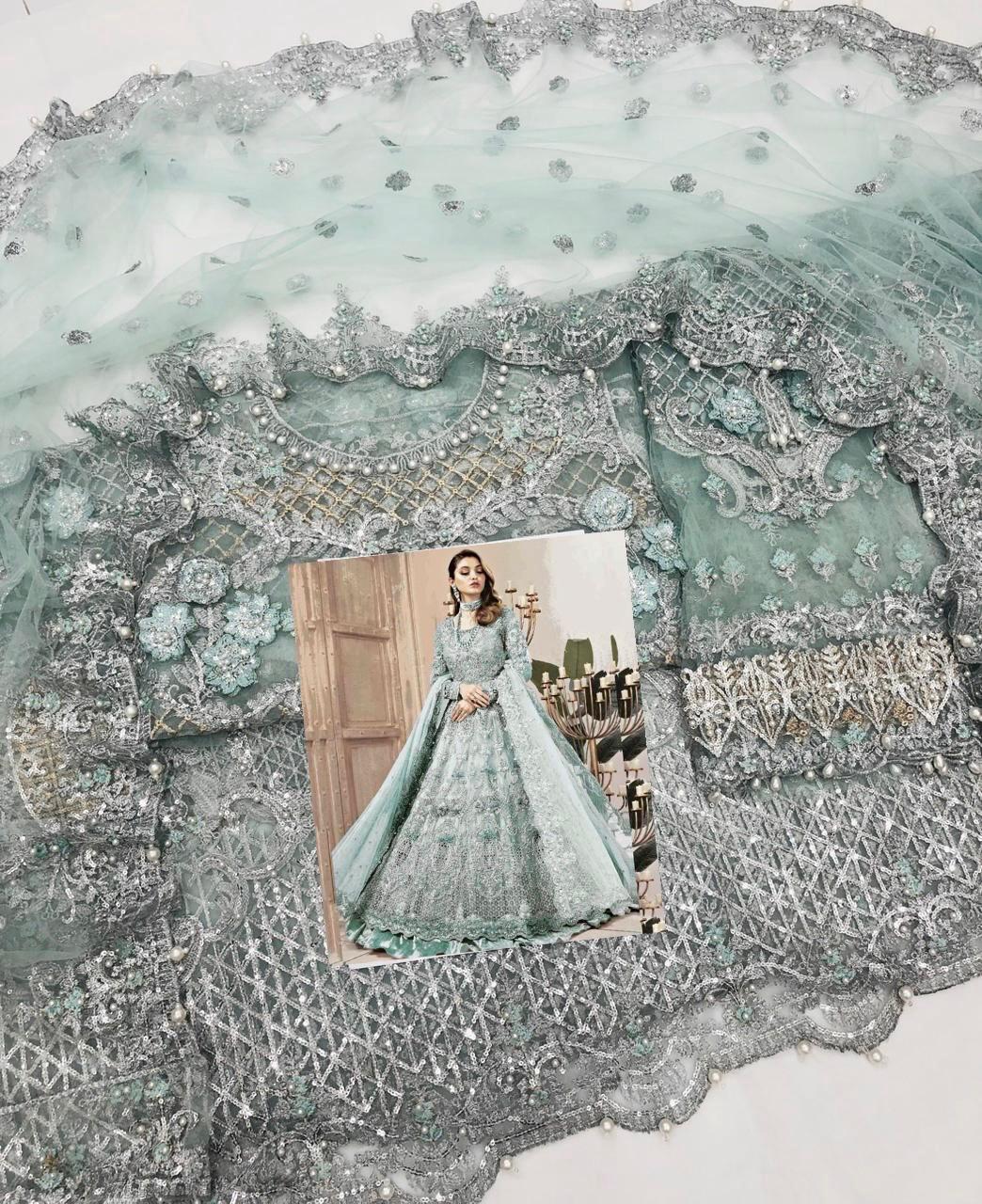 Fabric Details Complete net frock with Silk  trouser