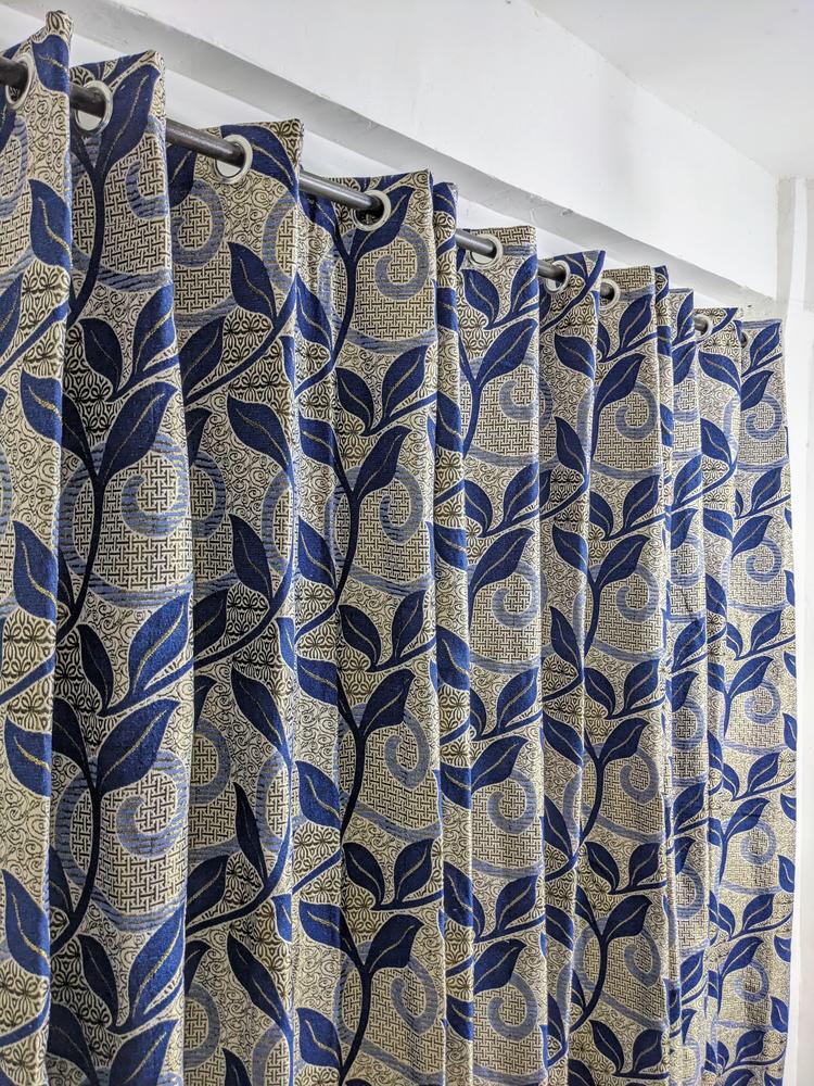 1 Pc Velvet Jacquard Printed Curtain
