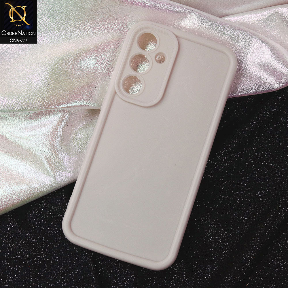 Samsung Galaxy A04 Cover - Off White -Soft Silicone Case With Round Bumper Matte TPU Shockproof Cover