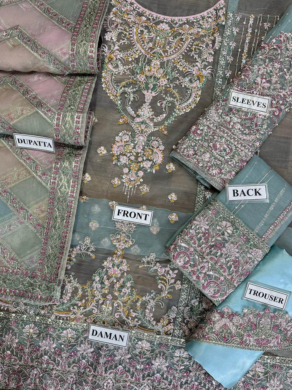 ORGANZA Suit With SATIN SILK Trouser