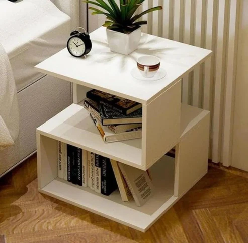 Rectangle Hallow Design Night Stand Storage Bedside Table