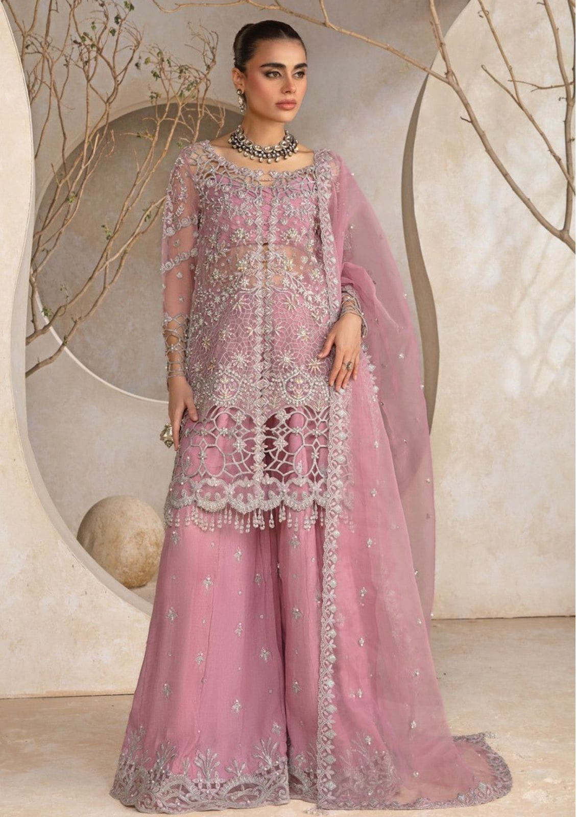 ORGANZA Suit With SATIN SILK Trouser