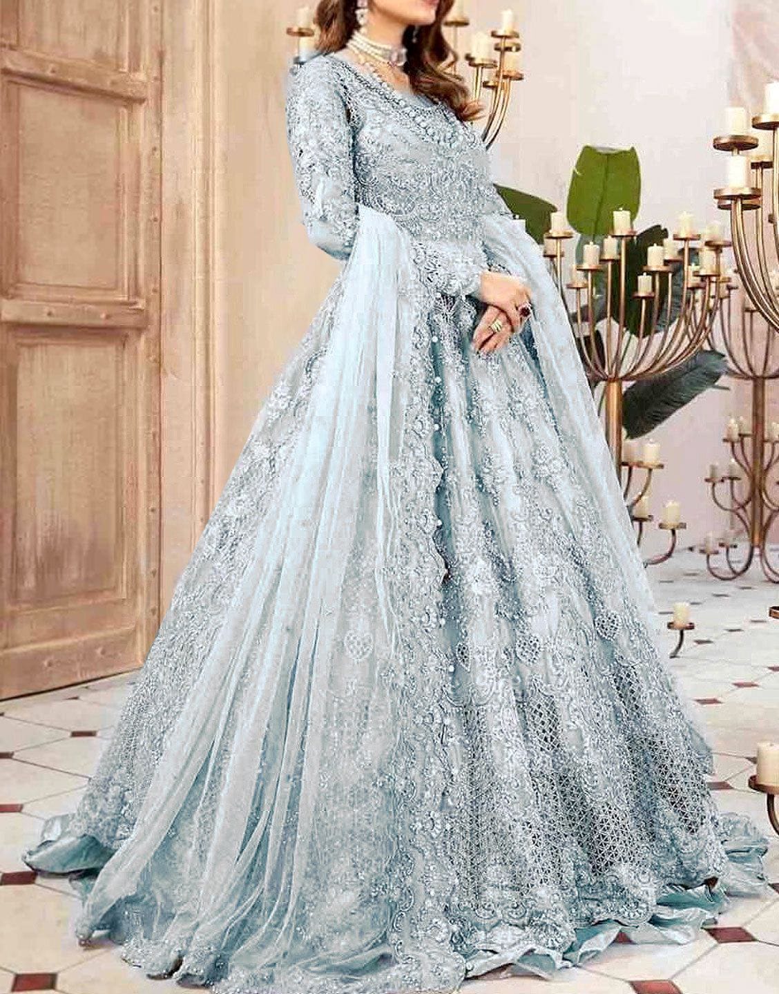 Fabric Details Complete net frock with Silk  trouser