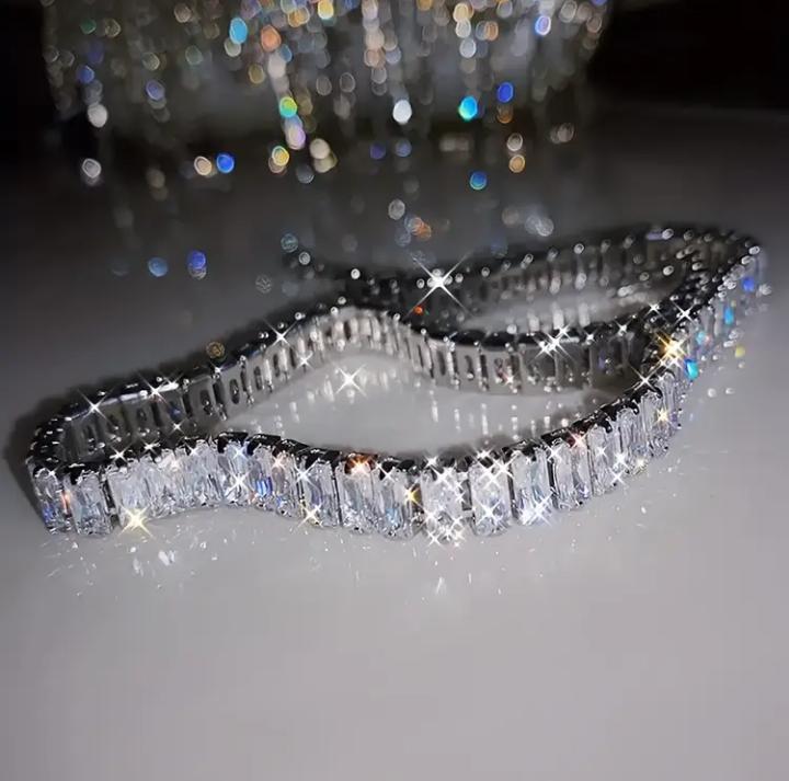 Elegant Rhinestone Tennis Necklace