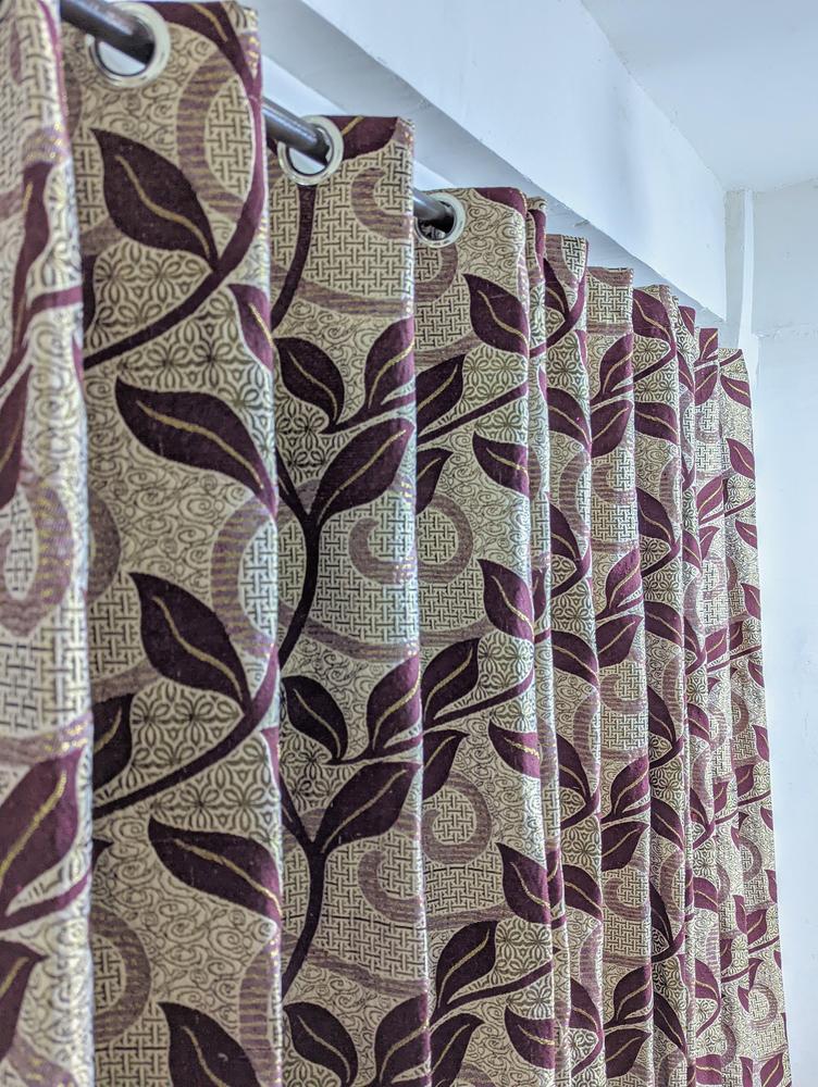 1 Pc Velvet Jacquard Printed Curtain