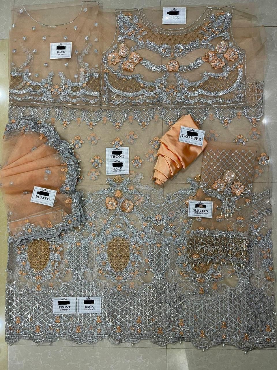 Fabric Details Complete net frock with Silk  trouser