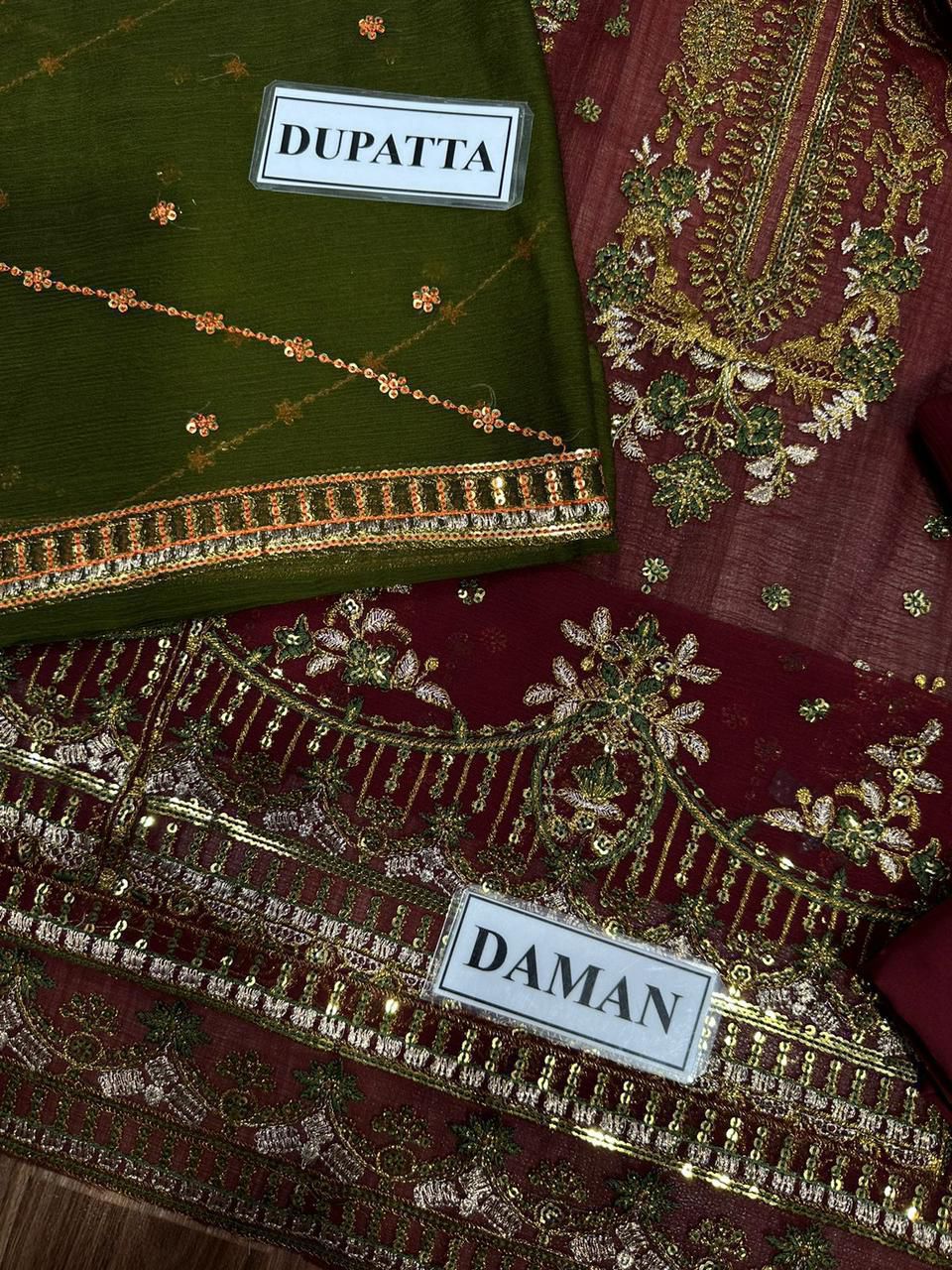 PRESENTING ASIMJOFA BRAND LUXURY CHIFFON EMBROIDERED ARTICLE