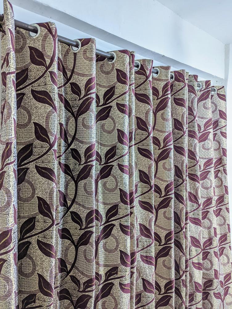 1 Pc Velvet Jacquard Printed Curtain