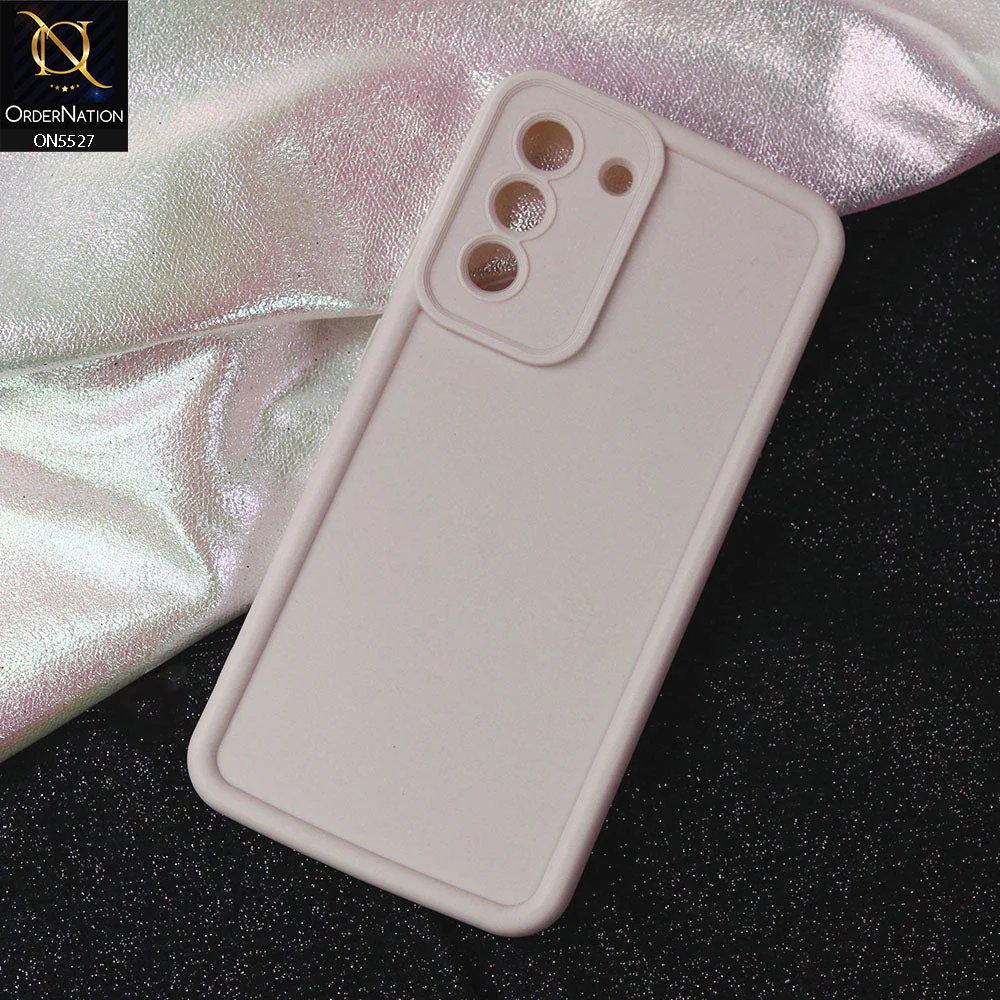 Samsung Galaxy A04 Cover - Off White -Soft Silicone Case With Round Bumper Matte TPU Shockproof Cover