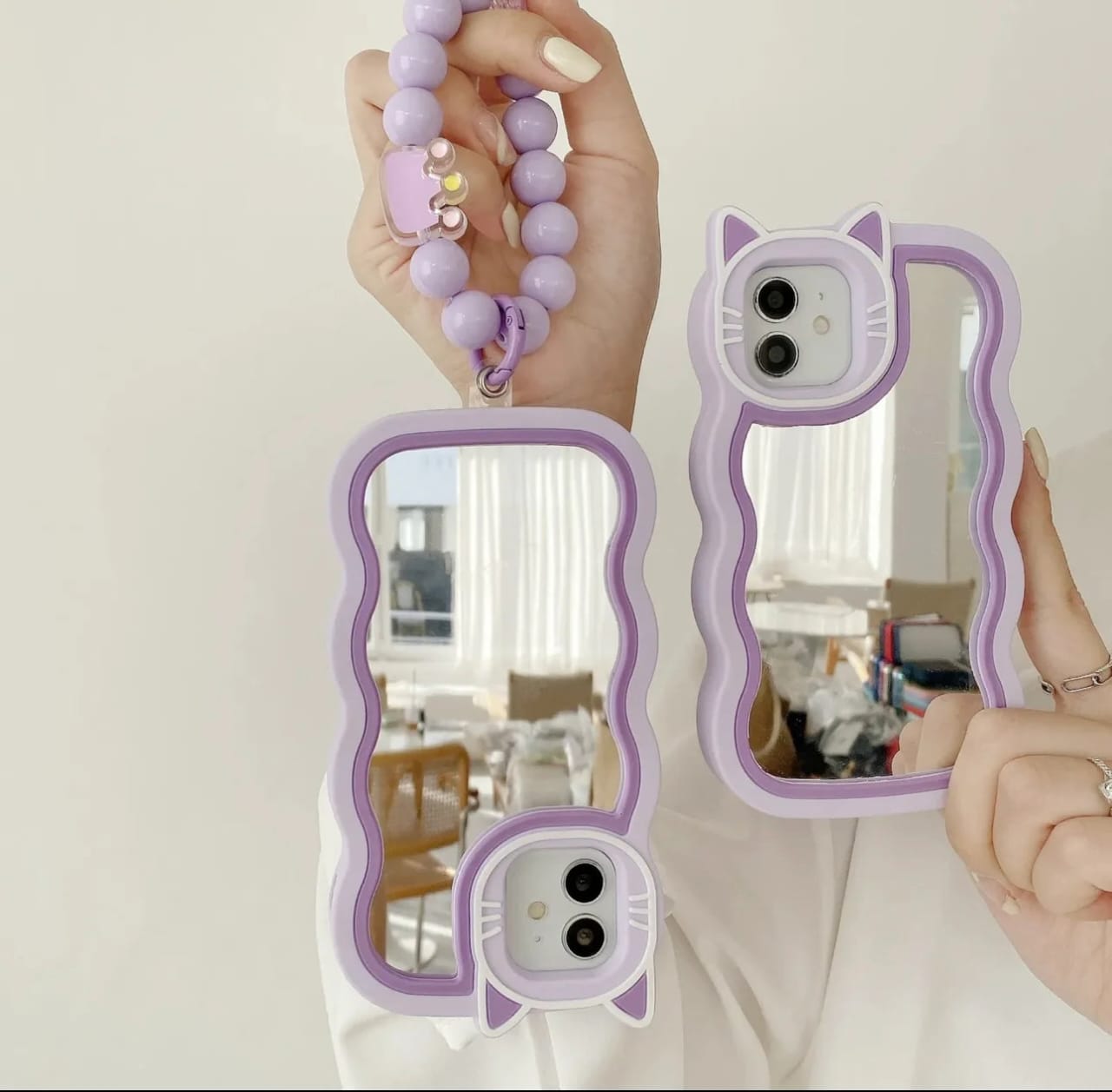  PurpleCute Cat Mirror Case for iPhone