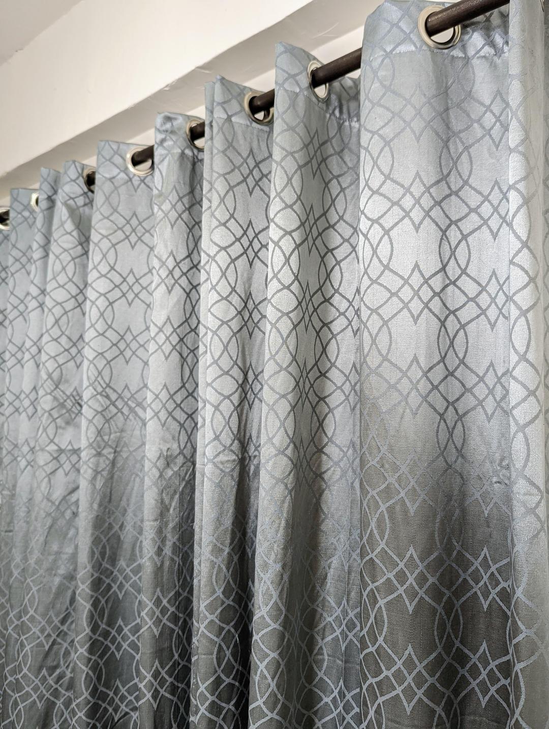 1 Pc Jacquard Sparkles Textured Indoor Home Curtains