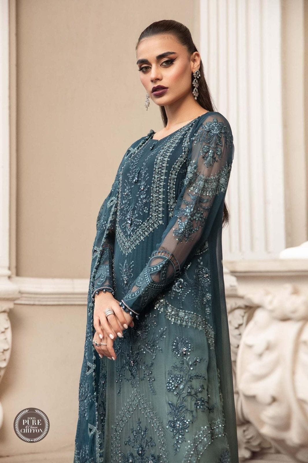 Embroidered chiffon 3pc