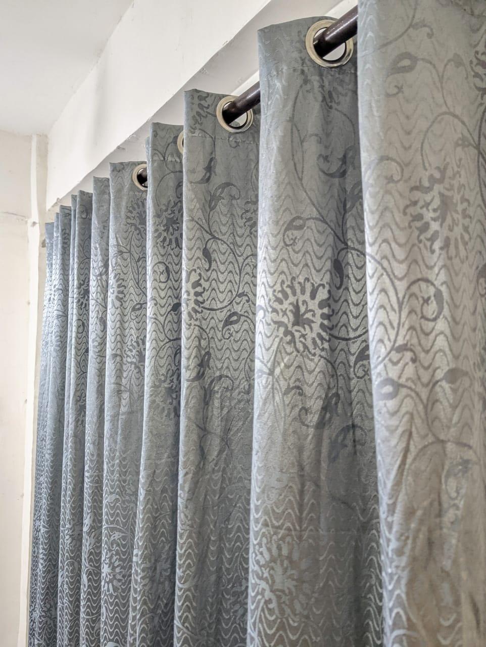 1 Pc Jacquard Sparkles Textured Indoor Home Curtains