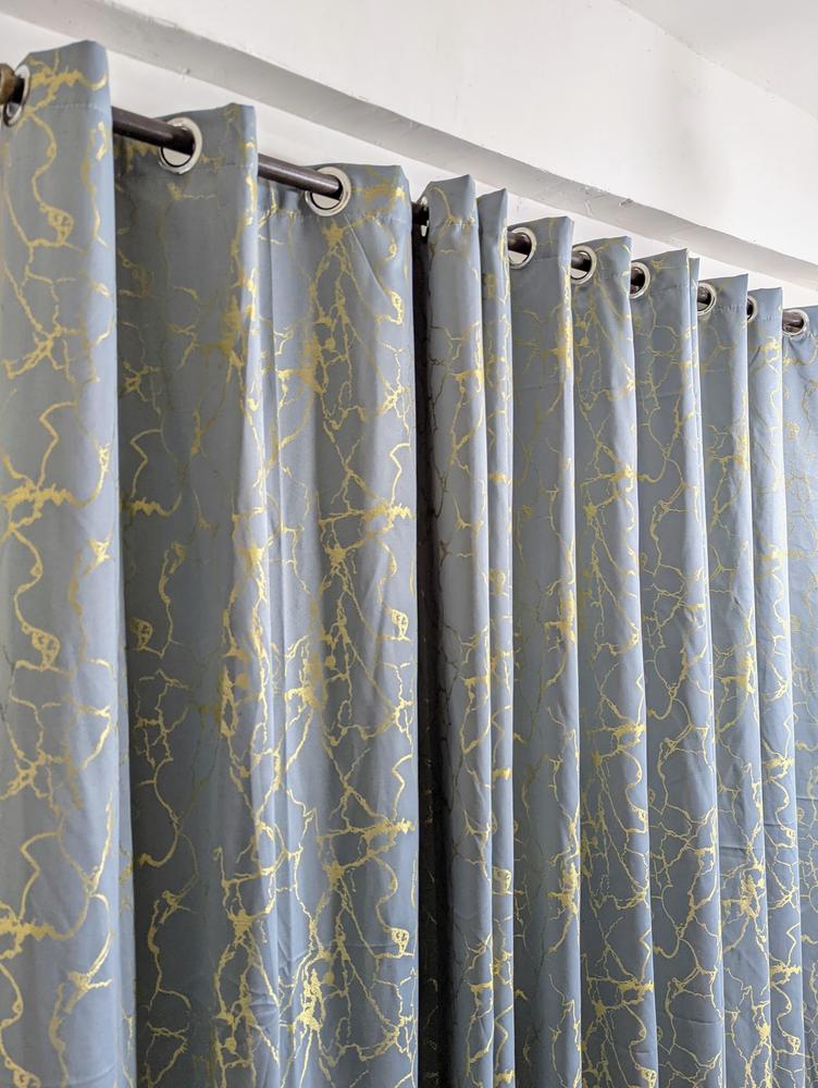 1 Pc Jacquard Golden Sparkles Textured Indoor Home Curtains