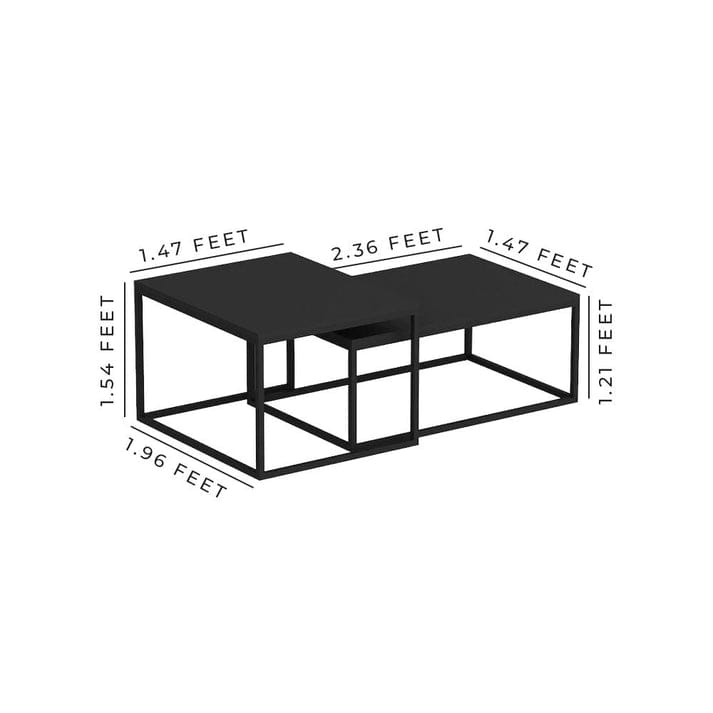 Elegant Square Wooden Center Table | Set of 2