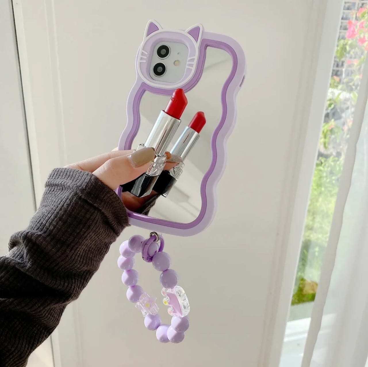  PurpleCute Cat Mirror Case for iPhone