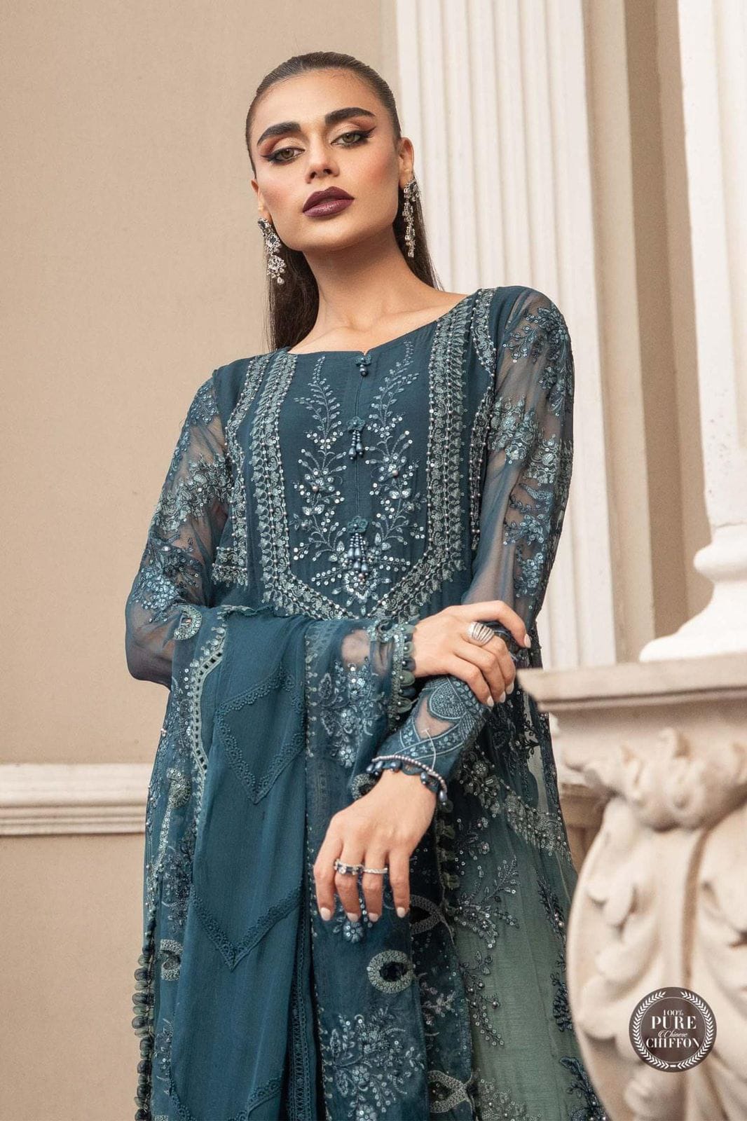 Embroidered chiffon 3pc