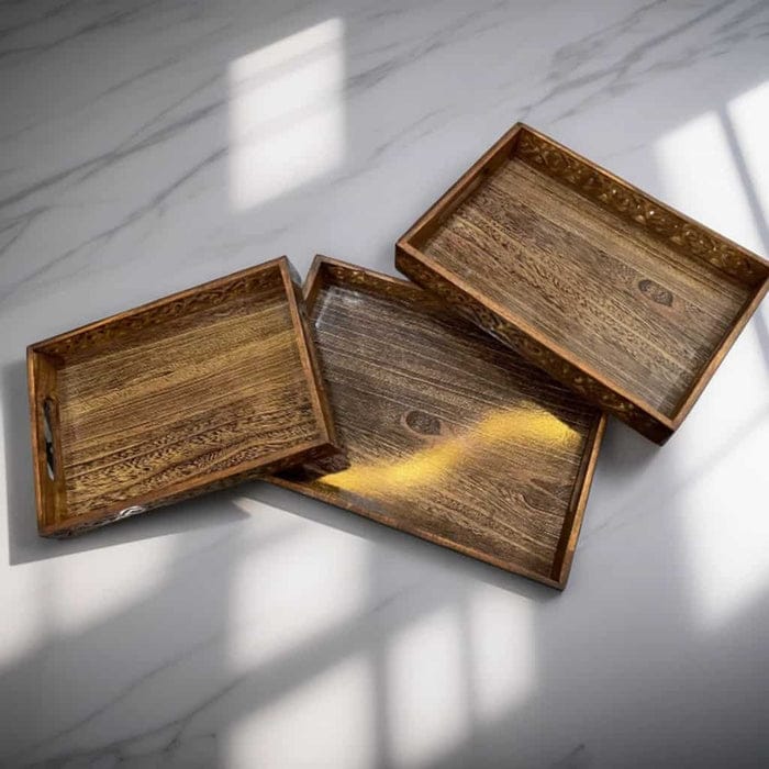 Carved Tray Set (3)