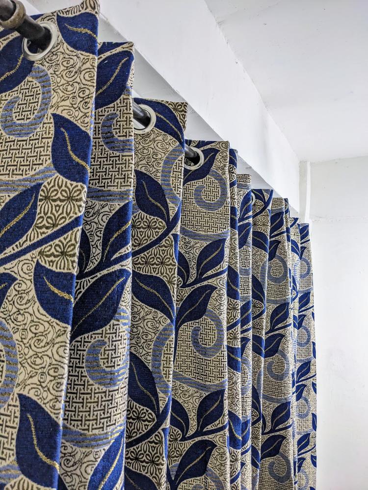 1 Pc Velvet Jacquard Printed Curtain