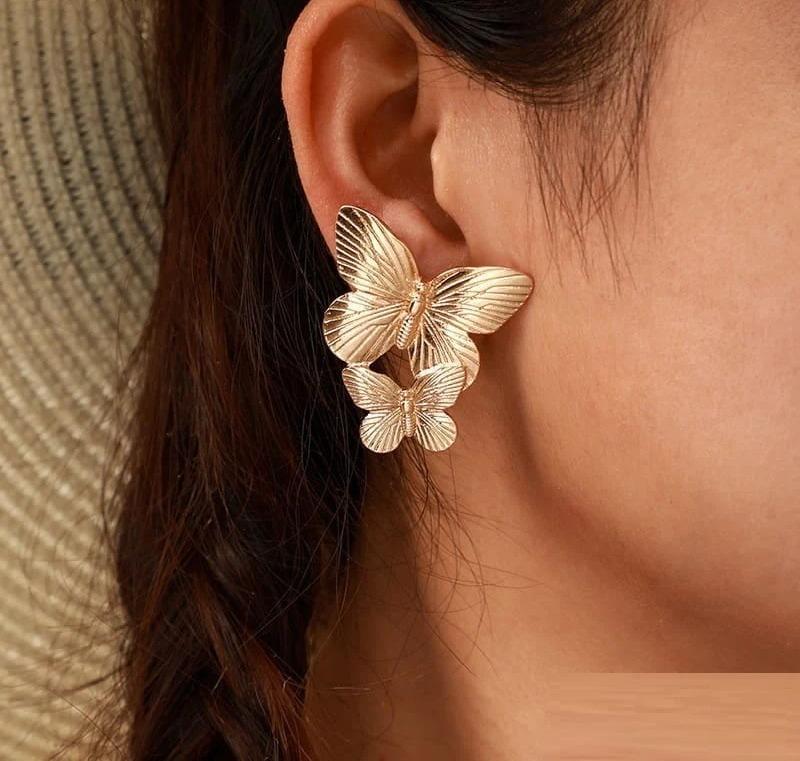 Golden Butterfly Earrings