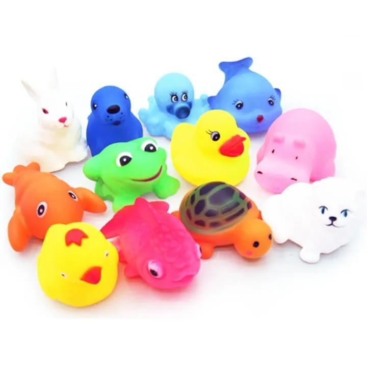 Multicolor Rubber Toy Set for Kids - 12 Pcs Playtime Fun!