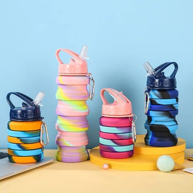 Multicolor Portable Collapsible Water Bottle - Leak Proof 500ml Size