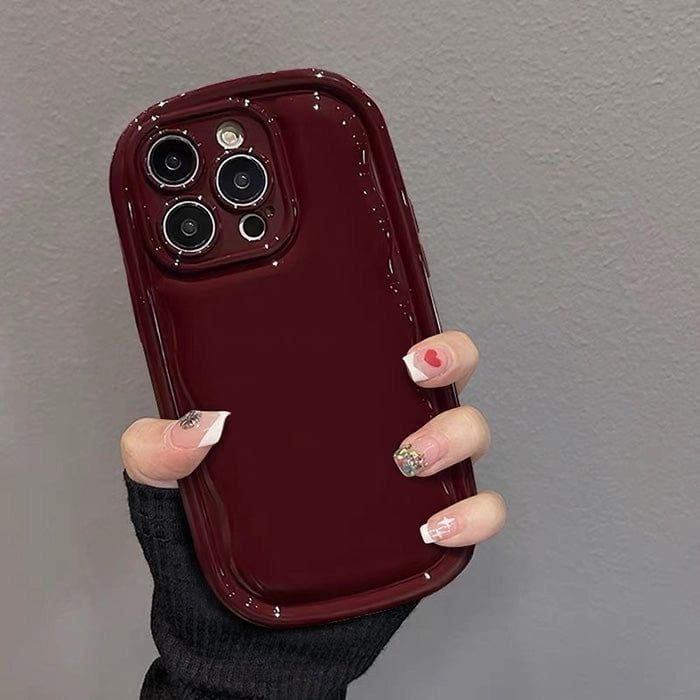  Cherry Wine Burgundy Puff Phone Case 🍒