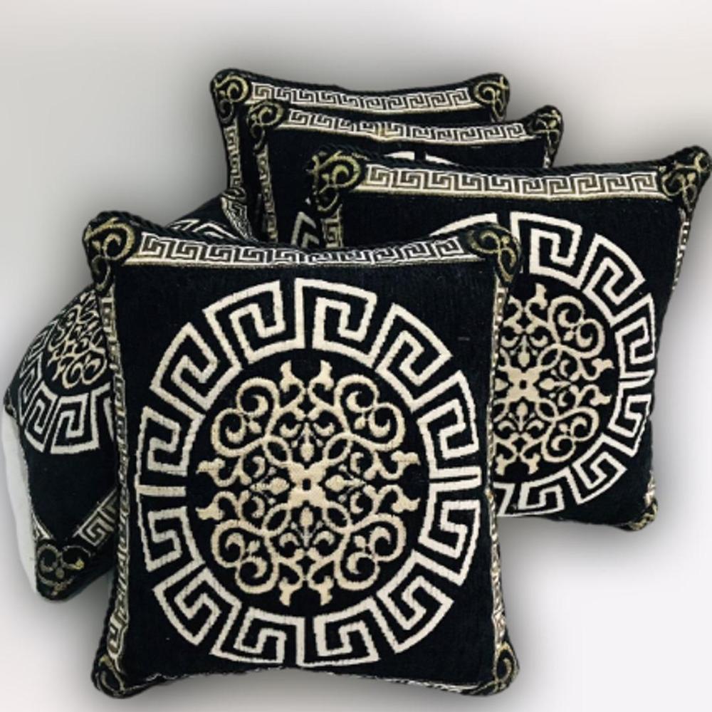5 Pcs Velvet Jacquard Embroidered Cushion Covers With Filling