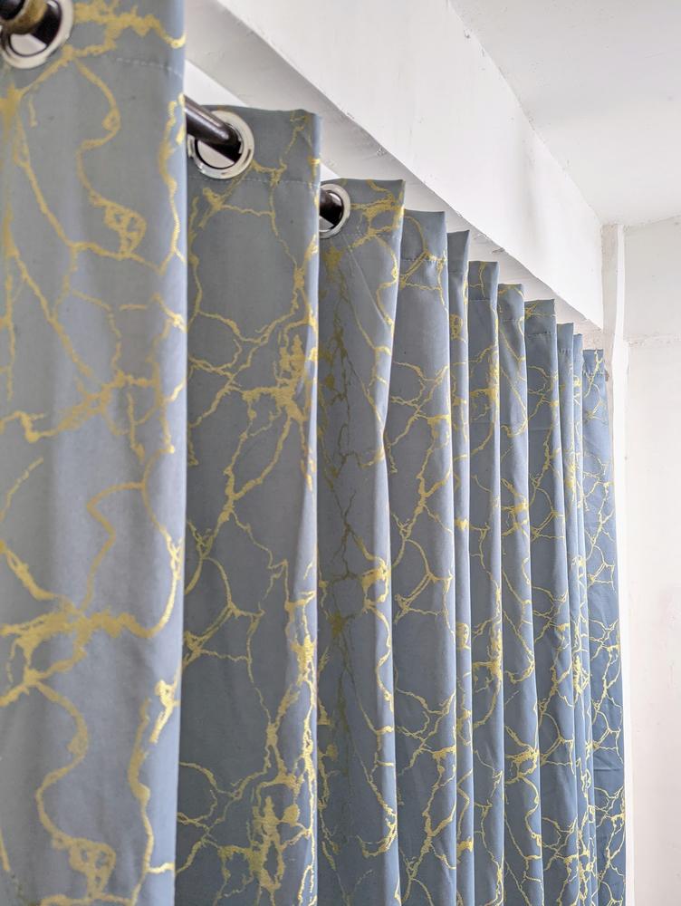 1 Pc Jacquard Golden Sparkles Textured Indoor Home Curtains