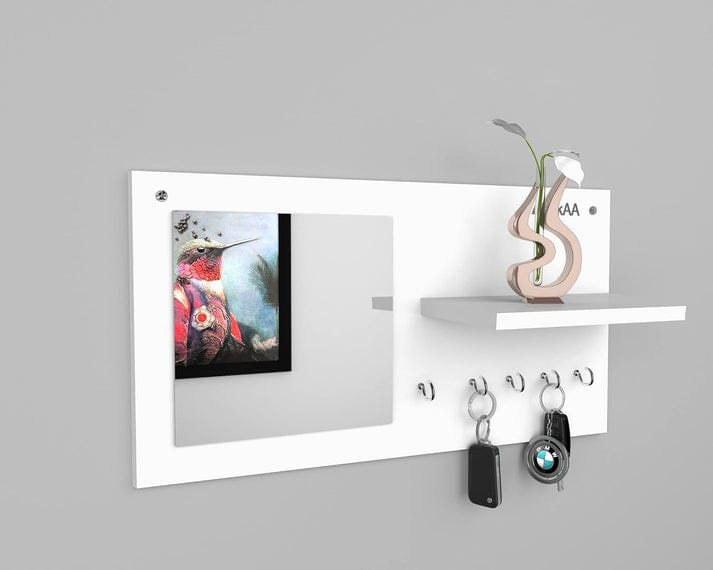 Droopy Wall Hanging Key Holder with Mirror & Shelf