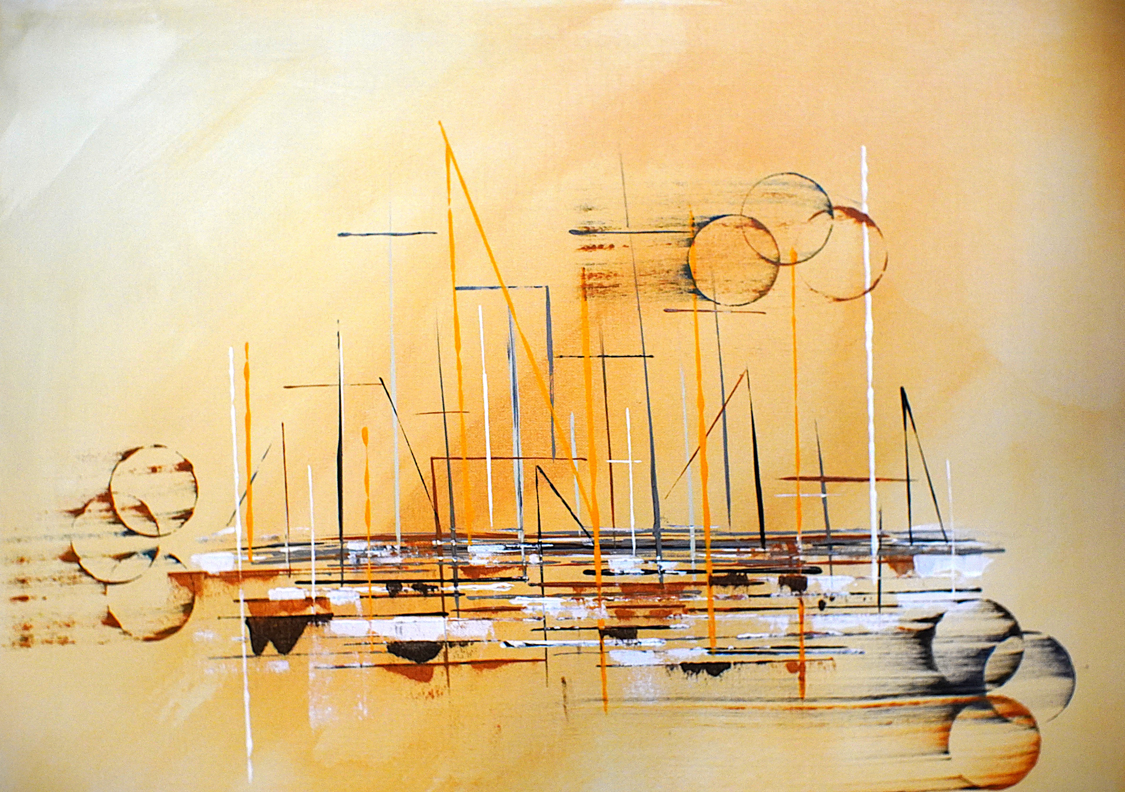 Abstract Geometric Painting by Laurie Elizabeth