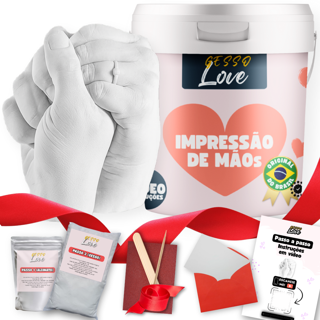 Kit de Molde 3D de Mãos - Gesso Love