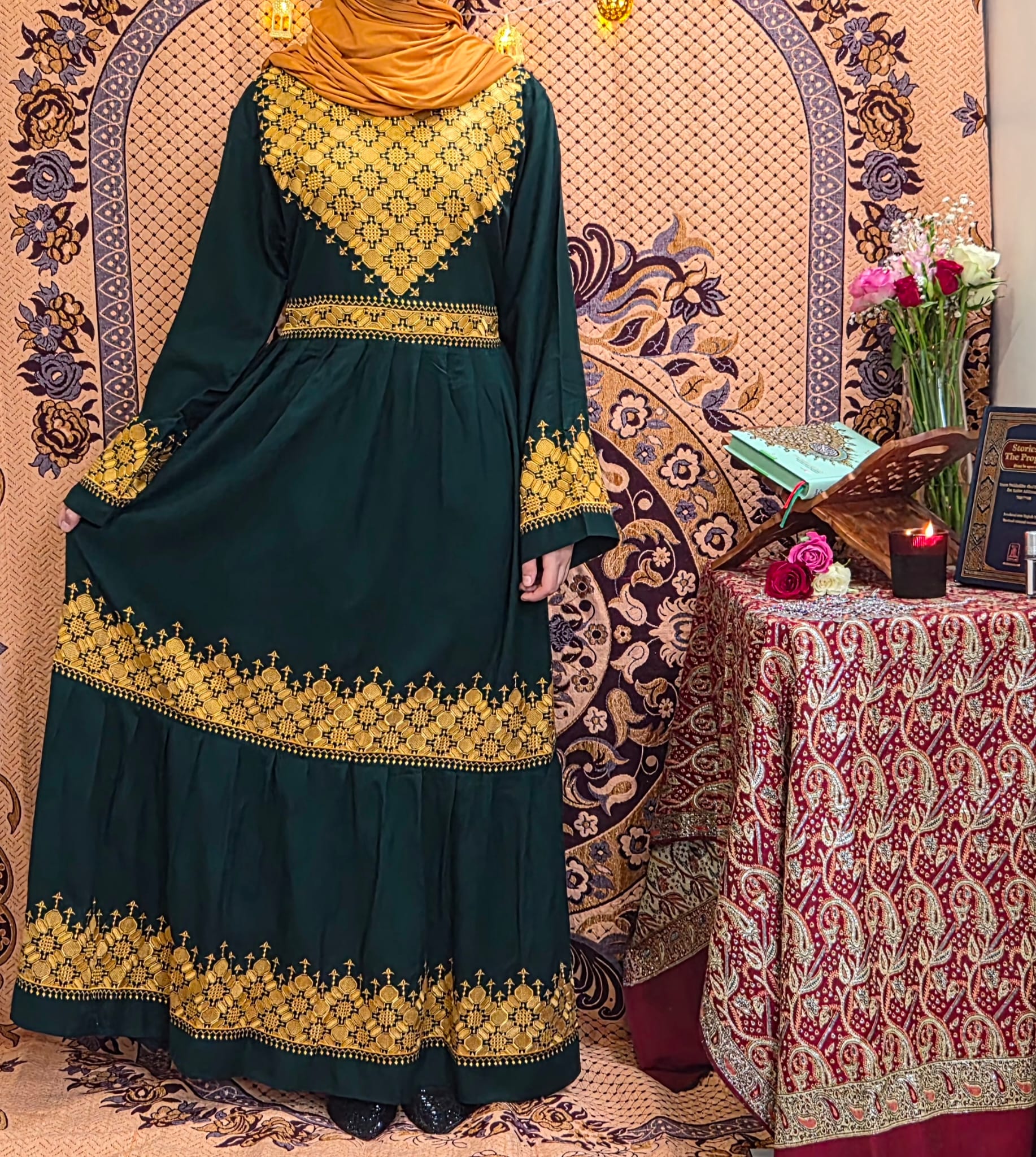 Gold & Green Traditional Afghan Gand