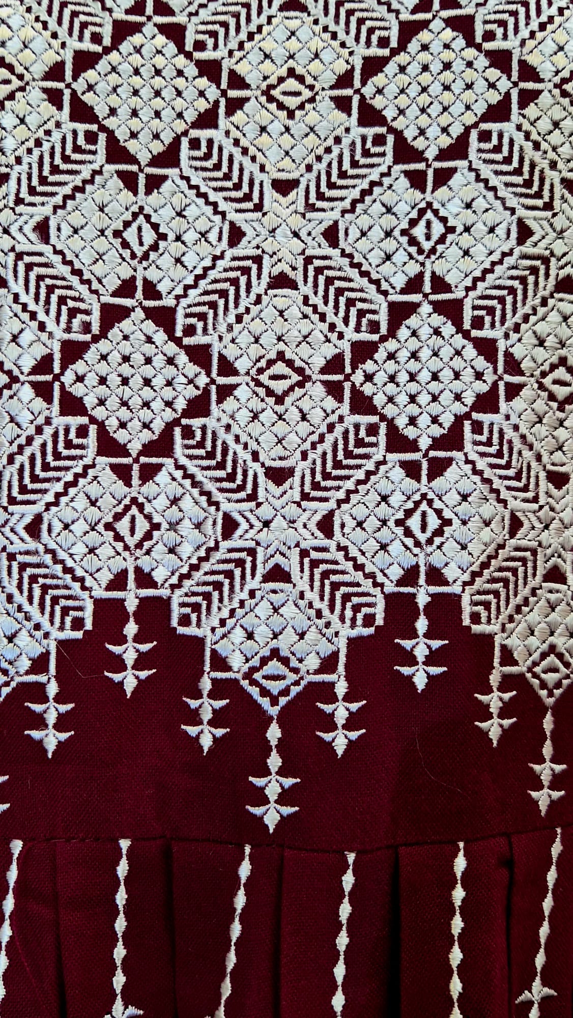 Dark Red & Silver Traditional Afghan Gand