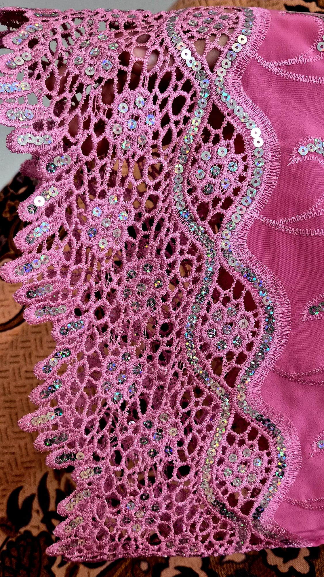 Pink Traditional Embroidered Sleeve Afghan Dress