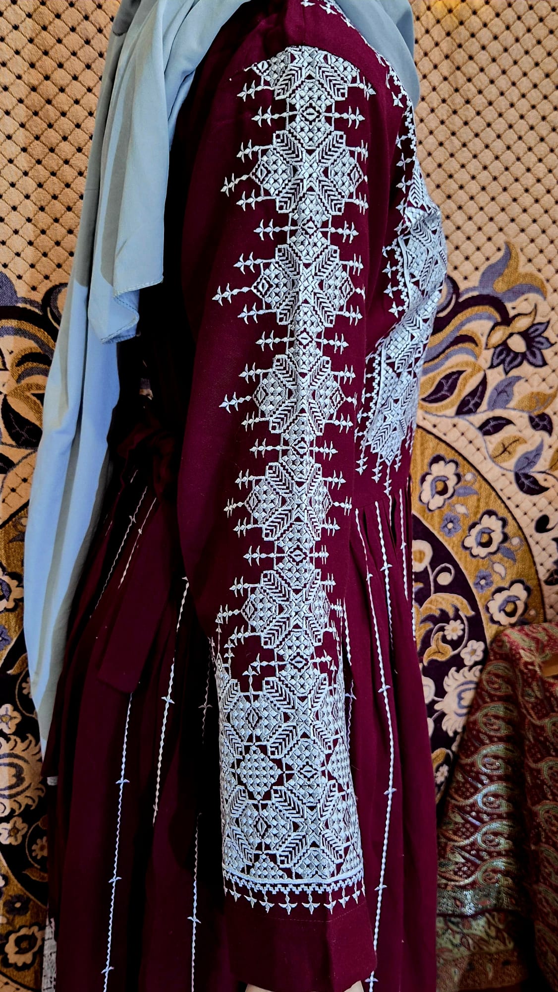 Dark Red & Silver Traditional Afghan Gand