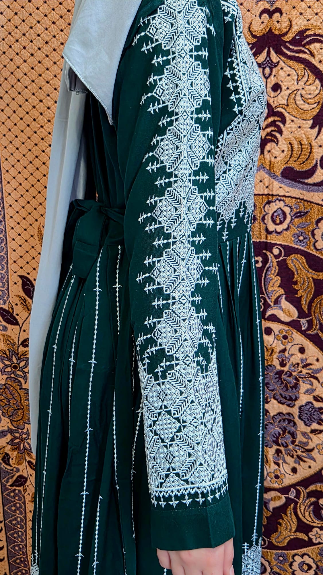 Silver & Dark Green Traditional Afghan Gand
