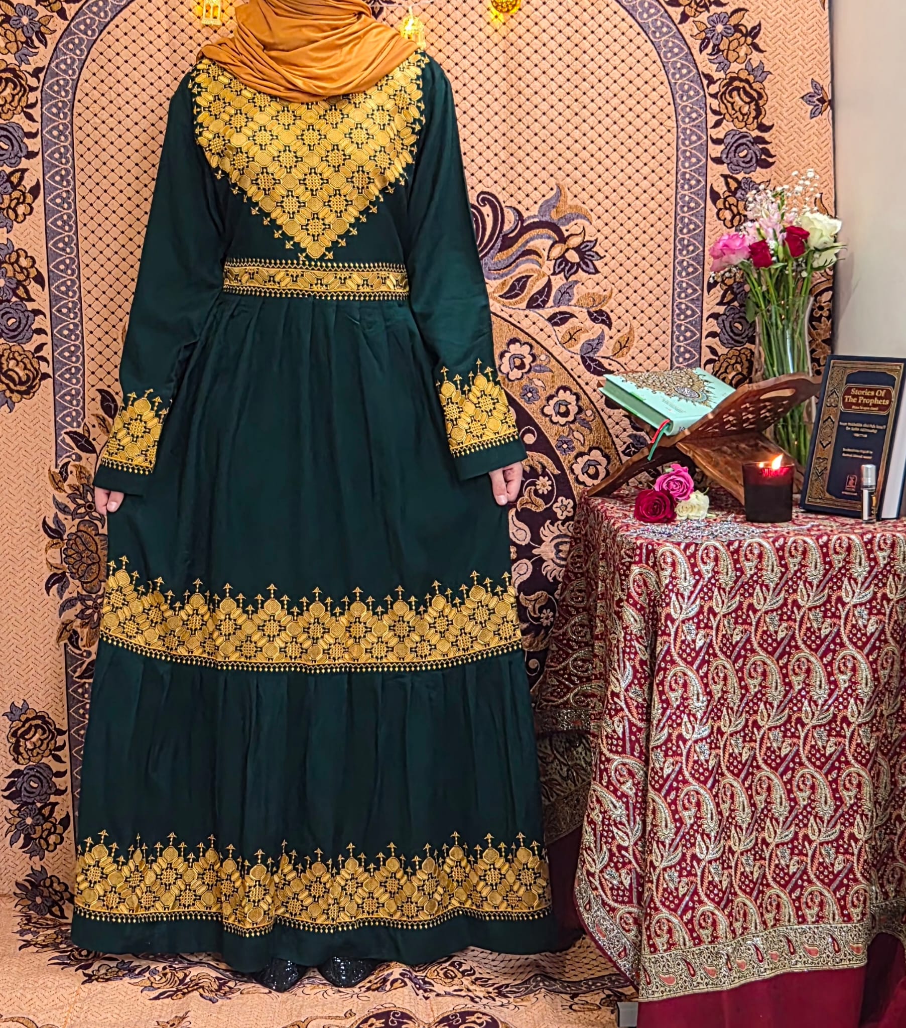 Gold & Green Traditional Afghan Gand