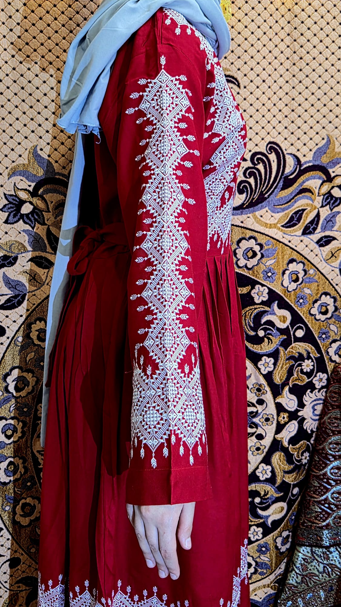 Red & Silver Traditional Afghan Gand 