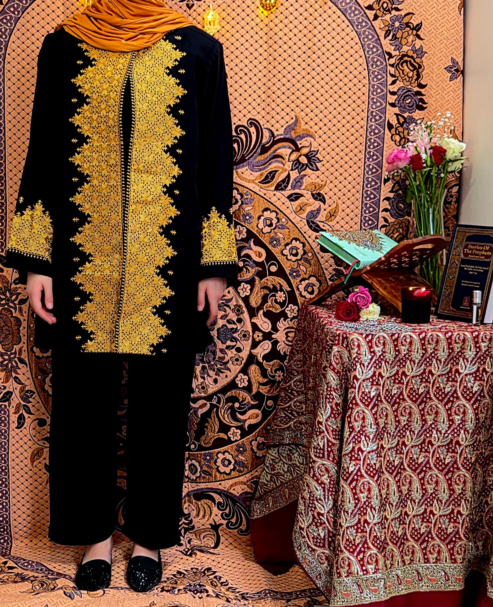 Golden Embroidered Afghan Suit Set