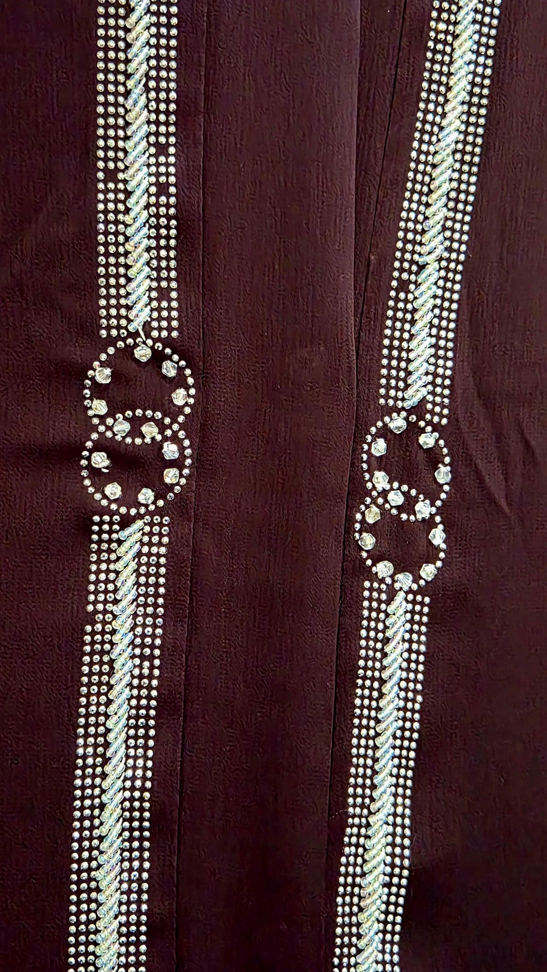 Brown & Silver Rhinestone Abaya